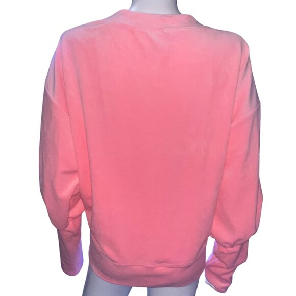 Juicy Couture Pink Velour V-Neck Pullover Sweatshirt Womens Size XXL - Picture 2 of 7